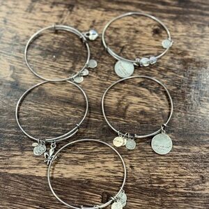 Alex and Ani Silver Charm Bracelet Bundle Set